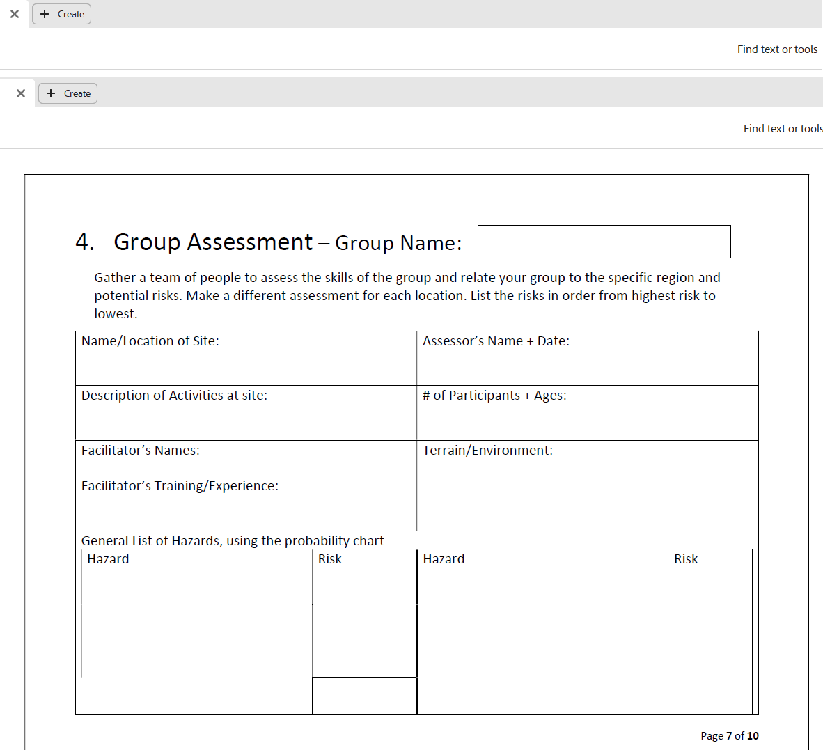p.7 Hazard and Risk Group Assessment